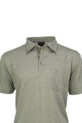 تی شرت سبز مردانه رگولار یقه پیراهنی پنبه (نخی) بیسیک کد 834193457