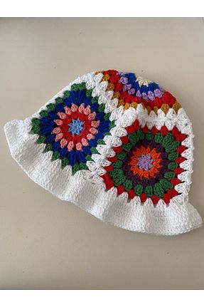 کلاه رنگی زنانه پنبه ای örgü dizayn - کد 846496900