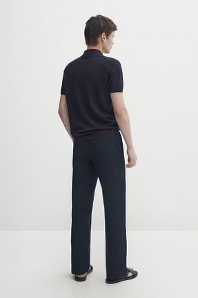 پولوشرت سرمه ای مردانه پنبه ای Massimo Dutti - کد 645455382