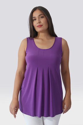 بلوز بنفش زنانه ساده TOLGA SARAÇOĞLU - کد 846637602
