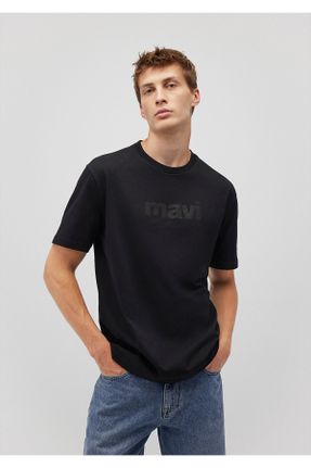 تی شرت طوسی مردانه ریلکس یقه گرد پنبه (نخی) تکی کد 739174444