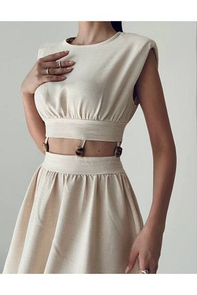 لباس بژ زنانه بافتنی STİLPİX - کد 846675791