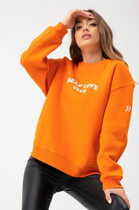 سوئیشرت نارنجی زنانه چاپی Eazy Co - کد 220285710