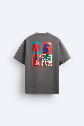 تیشرت طوسی مردانه گشاد The Champ Clothing - کد 829236100