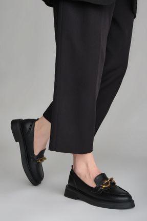کفش لوفر مشکی زنانه پلی اورتان پاشنه کوتاه ( 4 - 1 cm ) کد 765180940