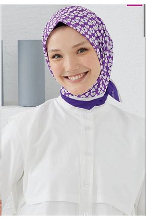 دستمال گردن بنفش زنانه پنبه ای Emproyal - کد 846433664