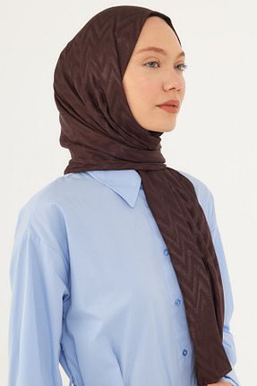 شال قهوه ای زنانه MİRSOY SCARF - کد 846418986