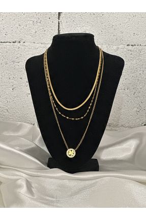 گردنبند استیل ( فولاد ) طلائی زنانه استیل (فولاد) Gülşah bostan aksesuar - کد 775935930