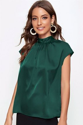 بلوز سبز زنانه ساده GLAMIFY FASHION - کد 269471376