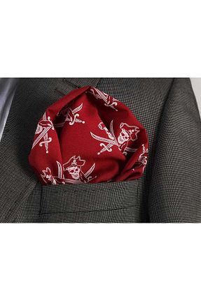 دستمال جیبی زرشکی مردانه پارچه ای Exve Exclusive - کد 37123266