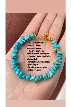 دستبند جواهر آبی زنانه سنگ طبیعی KEHRİBAREVİ KARAMAN - کد 242886981