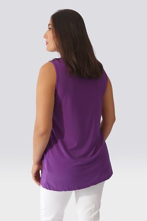 بلوز بنفش زنانه ساده TOLGA SARAÇOĞLU - کد 846637602