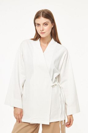 کیمونو و کافتان سفید زنانه بافتنی Seranka - کد 841811946
