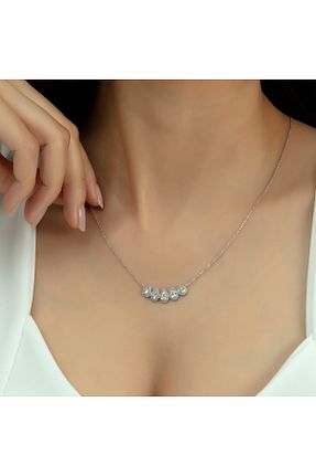 گردنبند نقره سفید زنانه 925 عیار Usho Jewelry - کد 846669788