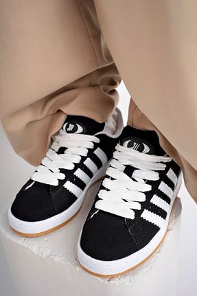 کفش اسنیکر مشکی زنانه بند دار Moda Kadıköy - کد 845316854