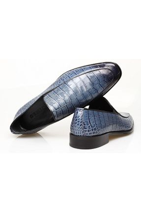 کفش کلاسیک آبی مردانه چرم خالص Butik - کد 846687897