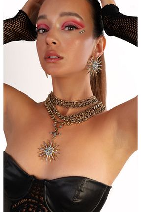 گردنبند جواهر طلائی زنانه روکش طلا Bayemeyc - کد 635095397