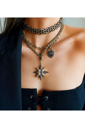 گردنبند جواهر طلائی زنانه برنجی Bayemeyc - کد 204934978
