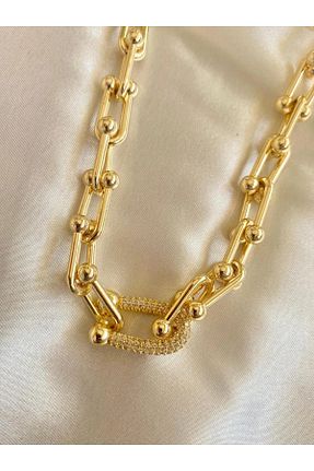 گردنبند استیل ( فولاد ) طلائی زنانه استیل (فولاد) H&S AKSESUAR - کد 846617784