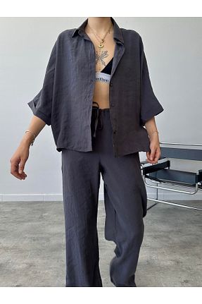 ست بالاتنه و پائین تنه طوسی زنانه بافتنی bymaestro woman - کد 846671059