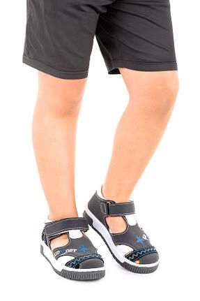 صندل طوسی بچه گانه پاشنه تخت Kiko Kids - کد 818701947