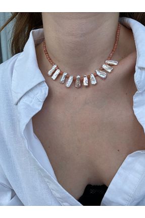 گردنبند مروارید صورتی مروارید اقیانوس Hora - کد 845465644