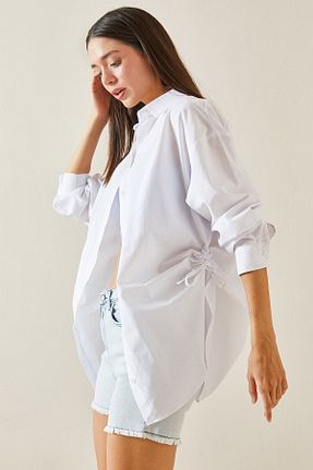 پیراهن سفید زنانه اورسایز XHAN - کد 846779451