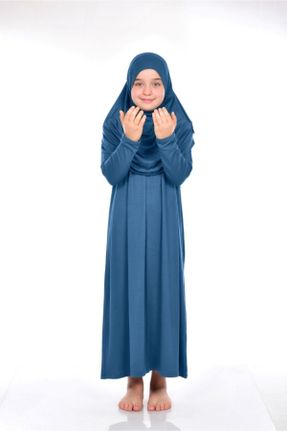 لباس آبی بچه گانه بافتنی اورسایز آستین-بلند کد 777835988