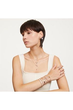 دستبند استیل (فولاد) صورتی Swarovski - کد 672692374