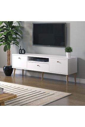 میز و پایه تلویزیون سفید چوب Mbes Mobilya - کد 376163703