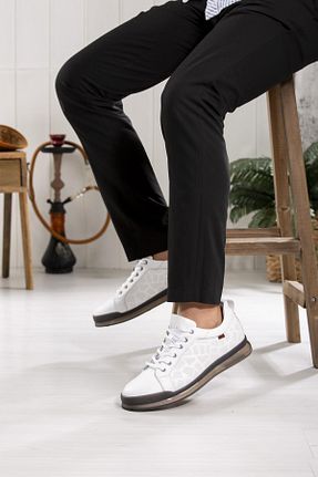 کفش اسنیکر سفید مردانه چرم اصل lizshoe - کد 846952044