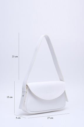 کیف دوشی سفید زنانه چرم مصنوعی کد 843059535
