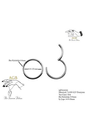 پیرسینگ طوسی زنانه agbtasarım - کد 836018105