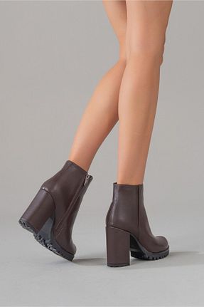 بوت / نیم بوت مشکی زنانه پاشنه ضخیم Awon ayakkabı - کد 846763085