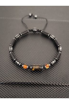 دستبند جواهر مشکی مردانه سنگ طبیعی tahrastone - کد 846877801