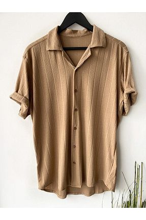 پیراهن قهوه ای مردانه اسلیم فیت ByKarahan - کد 97861460
