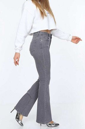 شلوار جین طوسی زنانه پاچه لوله تفنگی TRENDNATUREL - کد 674235811