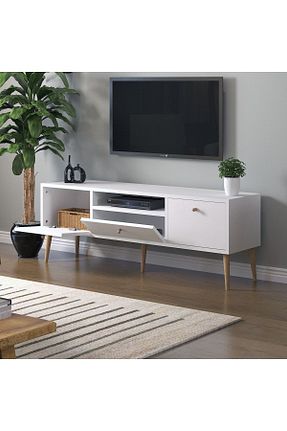 میز و پایه تلویزیون سفید چوب Mbes Mobilya - کد 376163703