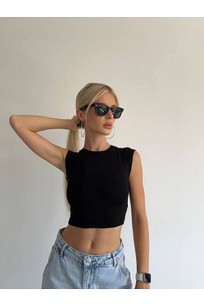 تیشرت مشکی زنانه کراپ Borceelle - کد 847013282