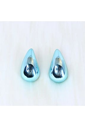 گوشواره جواهر آبی برنجی parmoda - کد 847028265
