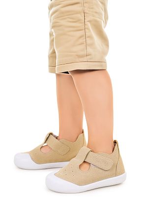 کفش اسنیکر بژ بچه گانه چسبی Kiko Kids - کد 832497686