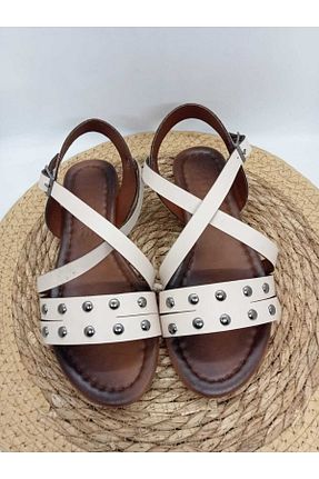 صندل بژ زنانه پاشنه تخت Serra - کد 334048916