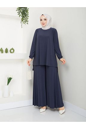 ست بالاتنه و پائین تنه حجاب طوسی زنانه Relaxed MODAMÜNASİP - کد 821955586