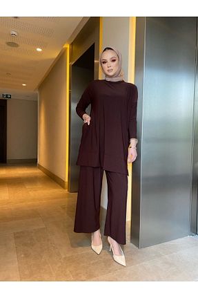 ست بالاتنه و پائین تنه حجاب سرمه ای زنانه Asimetrik MODAMÜNASİP - کد 641237015