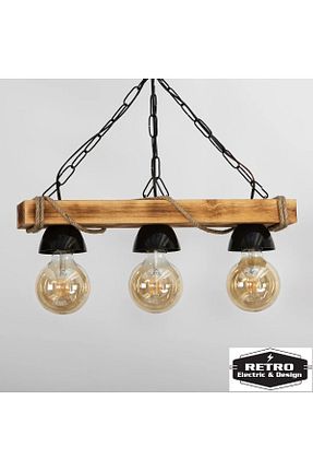 لوستر قهوه ای چوب retroelektrik - کد 814425645