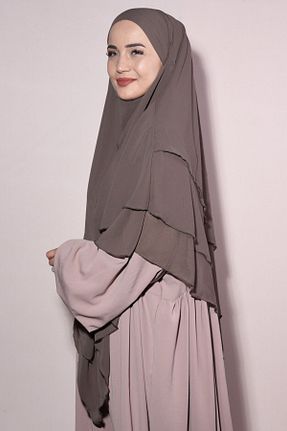 روسری قهوه ای شیفون Fashion journey - کد 768734859