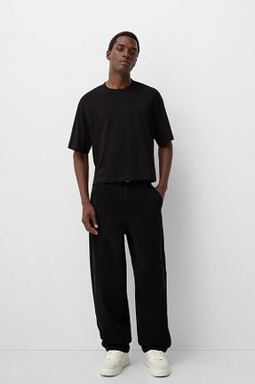 شلوار جین مشکی مردانه رگولار Bershka - کد 846971423