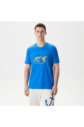 تی شرت آبی مردانه رگولار یقه گرد کد 824354670