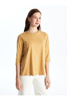 بلوز زرشکی زنانه طرح دار LC Waikiki - کد 828385630