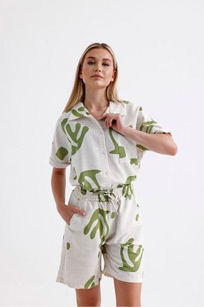 ست بالاتنه و پائین تنه سبز زنانه بافتنی ikomteks - کد 847083700
